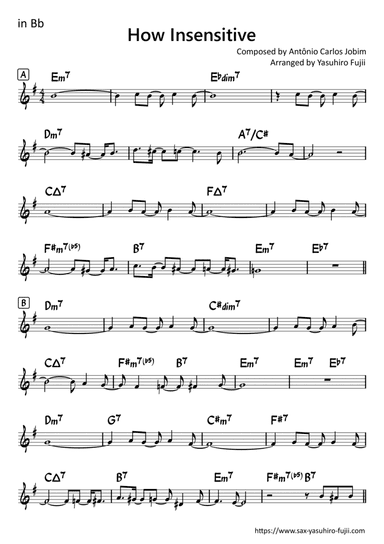 How Insensitive (insensatez) (arr. Yasuhiro Fujii)