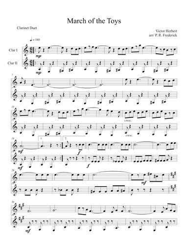 March of the Toys (Clarinet Duet) (arr. P. R. Frederick)
