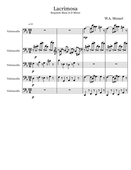 Lacrimosa (Lacrymosa) - Requiem Mass in D Minor (arr. Tom Christie)