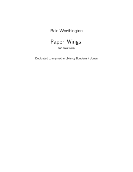 Paper Wings – for violin