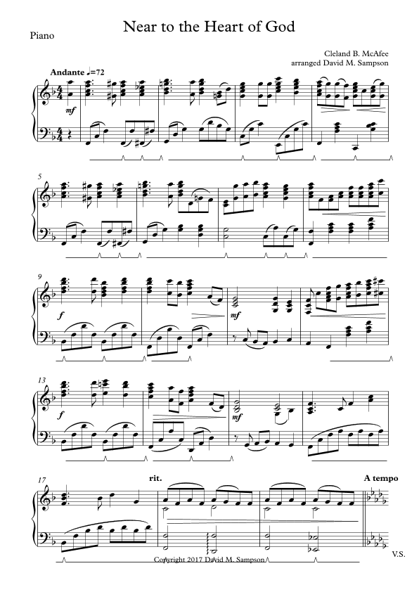 Near to the Heart of God (arr. David M. Sampson)