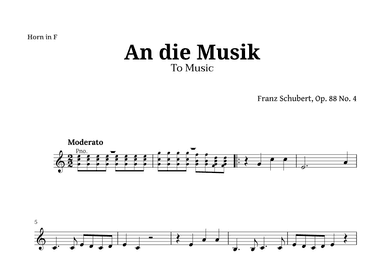 An die Musik (To Music) by for French Horn (arr. Langanho)