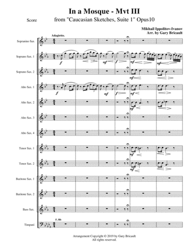 In a Mosque (Mvt III) from "Caucasian Sketches, Suite 1" Opus 10 (arr. Gary Bricault)
