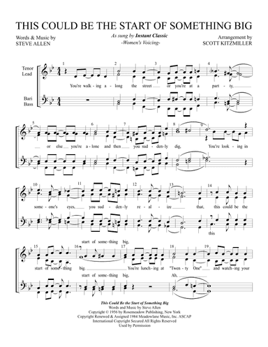 This Could Be The Start Of Something Big (arr. Scott Kitzmiller)