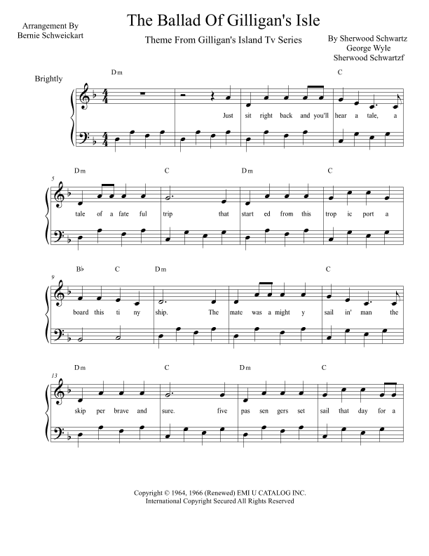 The Ballad Of Gilligan's Isle (arr. Bernie Schweickart)