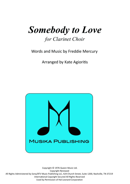 Somebody To Love (arr. Kate Agioritis)