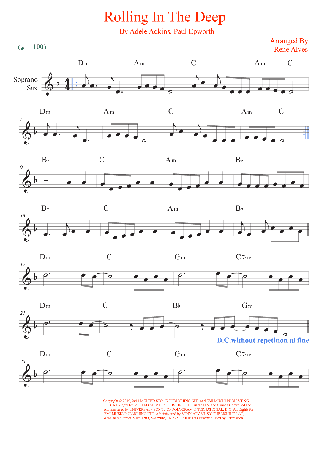 Rolling In The Deep (arr. Rene Alves)