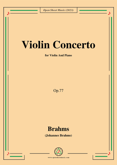 Brahms-Violin Concerto in D Major,Op.77 (arr. OSM Press)
