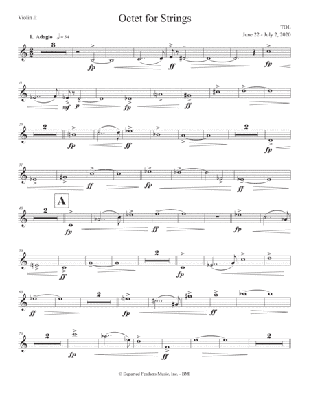 Octet for Strings (2020) violin II part