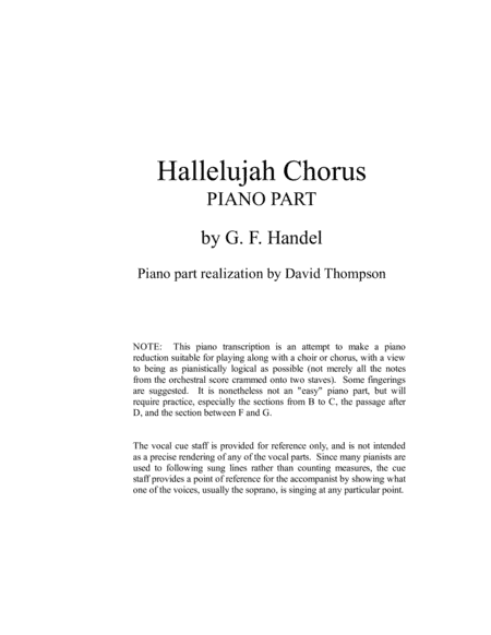 "Hallelujah!" Piano Accompaniment (arr. David Thompson)