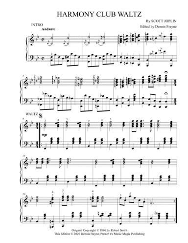 Harmony Club Waltz (arr. Presto! It's Music Magic Publishing)