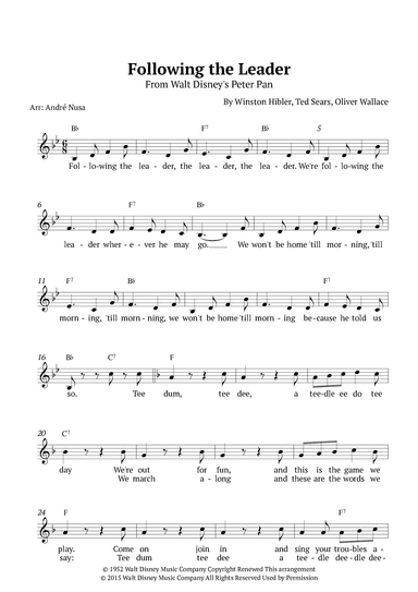 Following The Leader (arr. André Nusa)