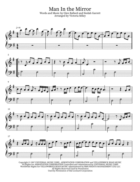 Man In The Mirror (arr. Victoria Miley)