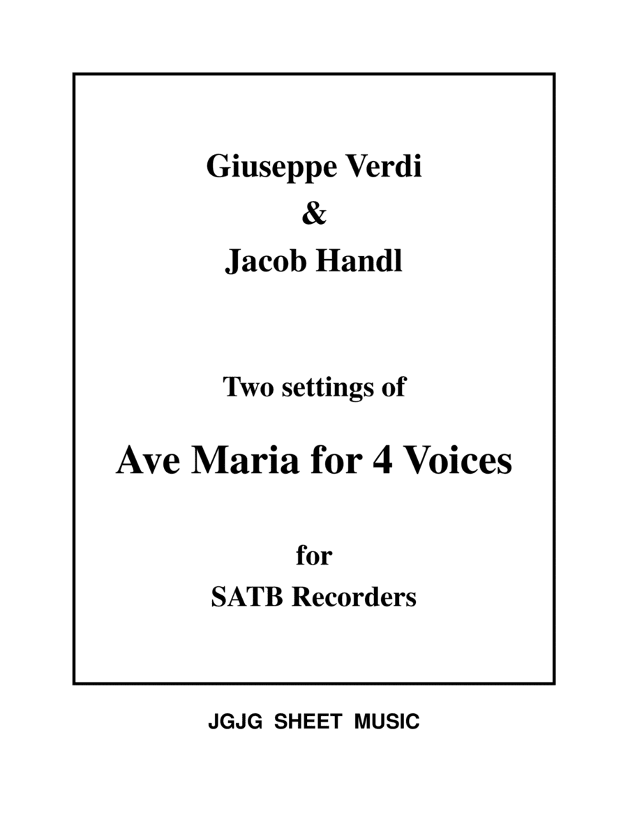 Enigmatic & Renaissance AVE MARIA for Recorder Quartet (arr. John Geohegan)