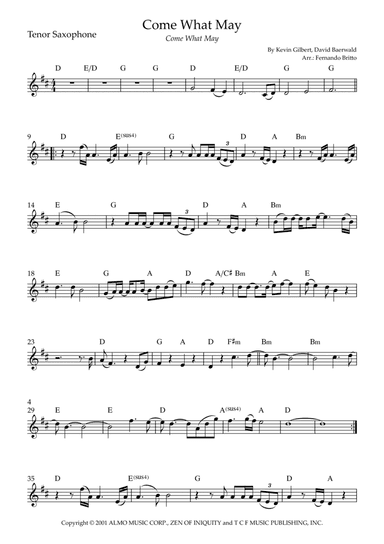 Come What May (arr. Fernando Britto)