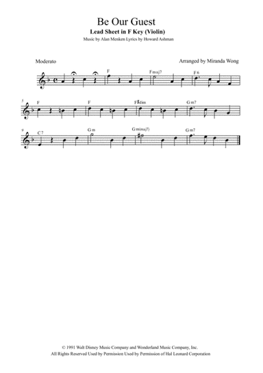 Be Our Guest (arr. Miranda Wong)