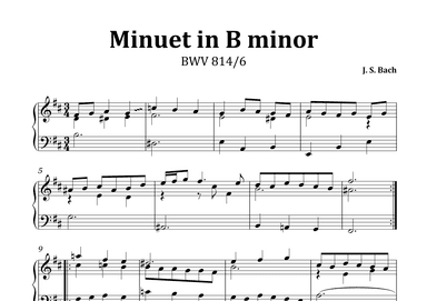Minuet in B minor, BWV 814/6 (arr. J. S. Bach)