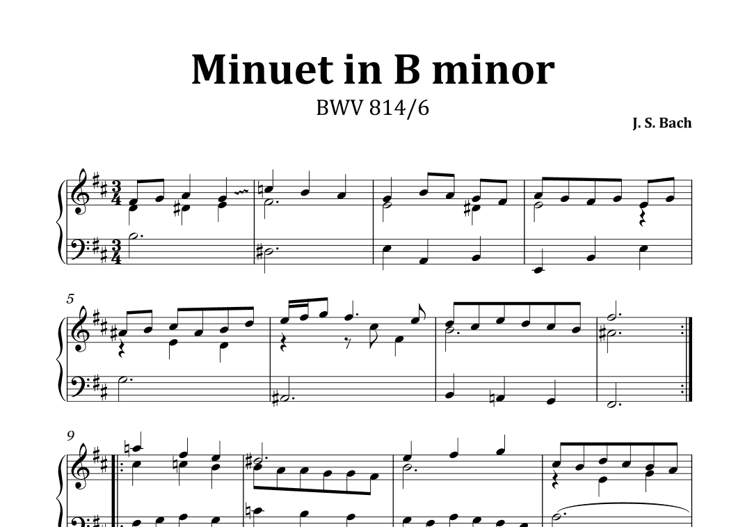 Minuet in B minor, BWV 814/6 (arr. J. S. Bach)