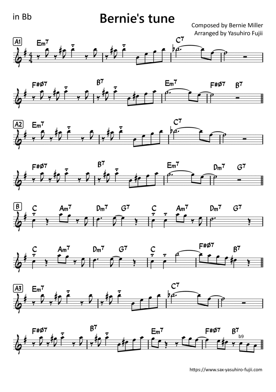 Bernie's Tune (arr. Yasuhiro Fujii)
