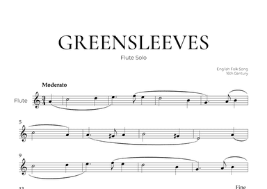 Greensleeves (Flute Solo) - English Folk Song (arr. Pedro Merendi)