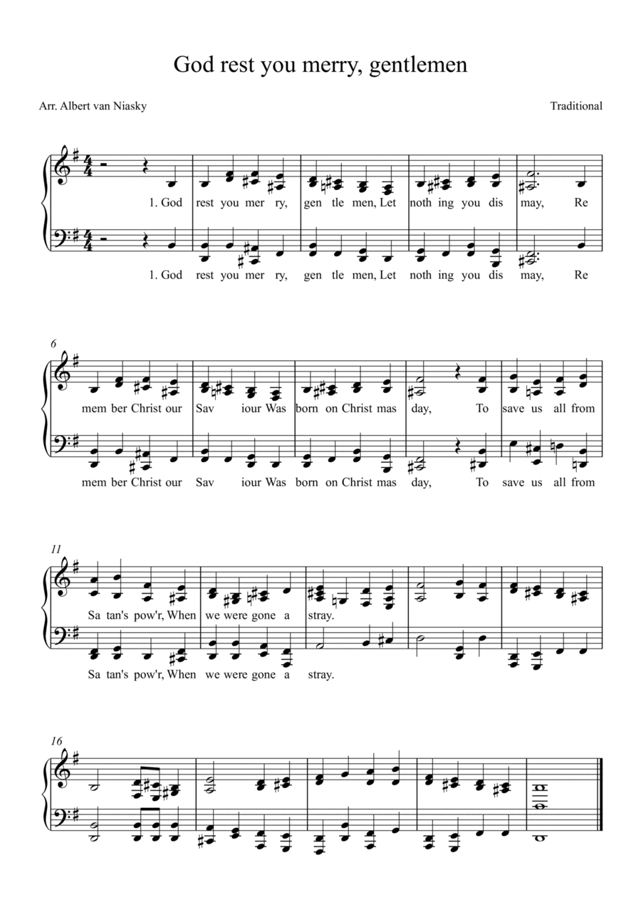 God rest you merry, gentlemen_B minor key (arr. Albert van Niasky)