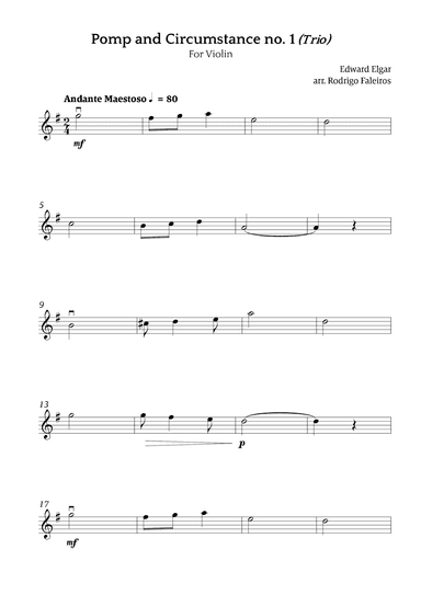 Pomp and Circumstance no. 1 (Trio) (arr. Rodrigo Faleiros)