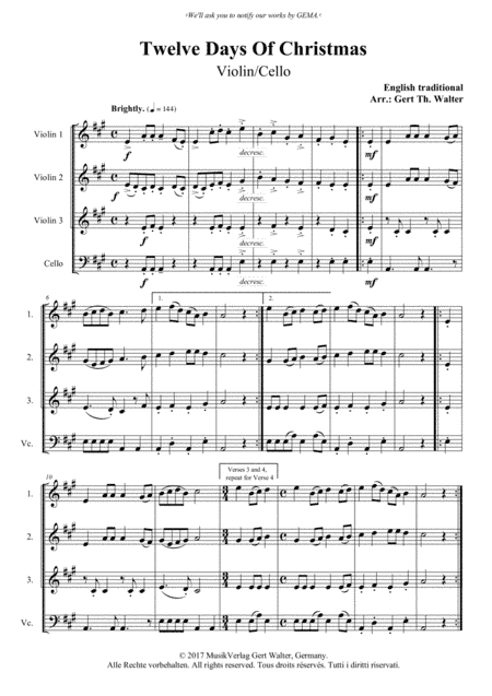 Twelve Days Of Christmas (arr. Gert Th. Walter)