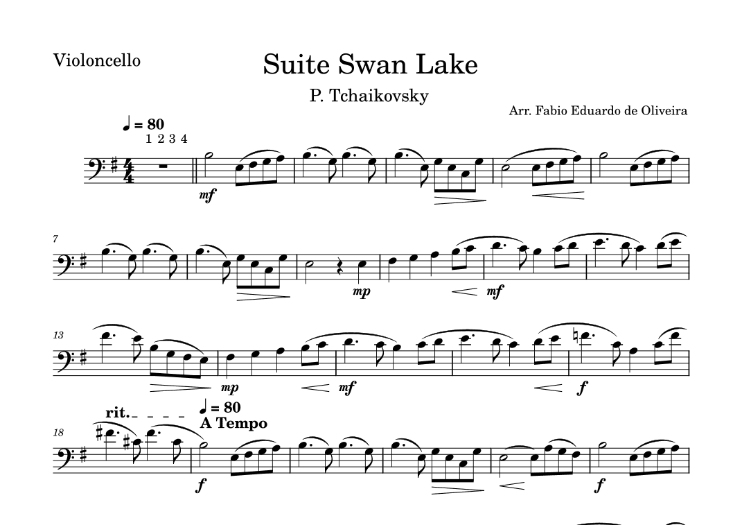 Swan Lake (Tchaikovsky) - Easy Arrangement (arr. Fabio Eduardo de Oliveira)