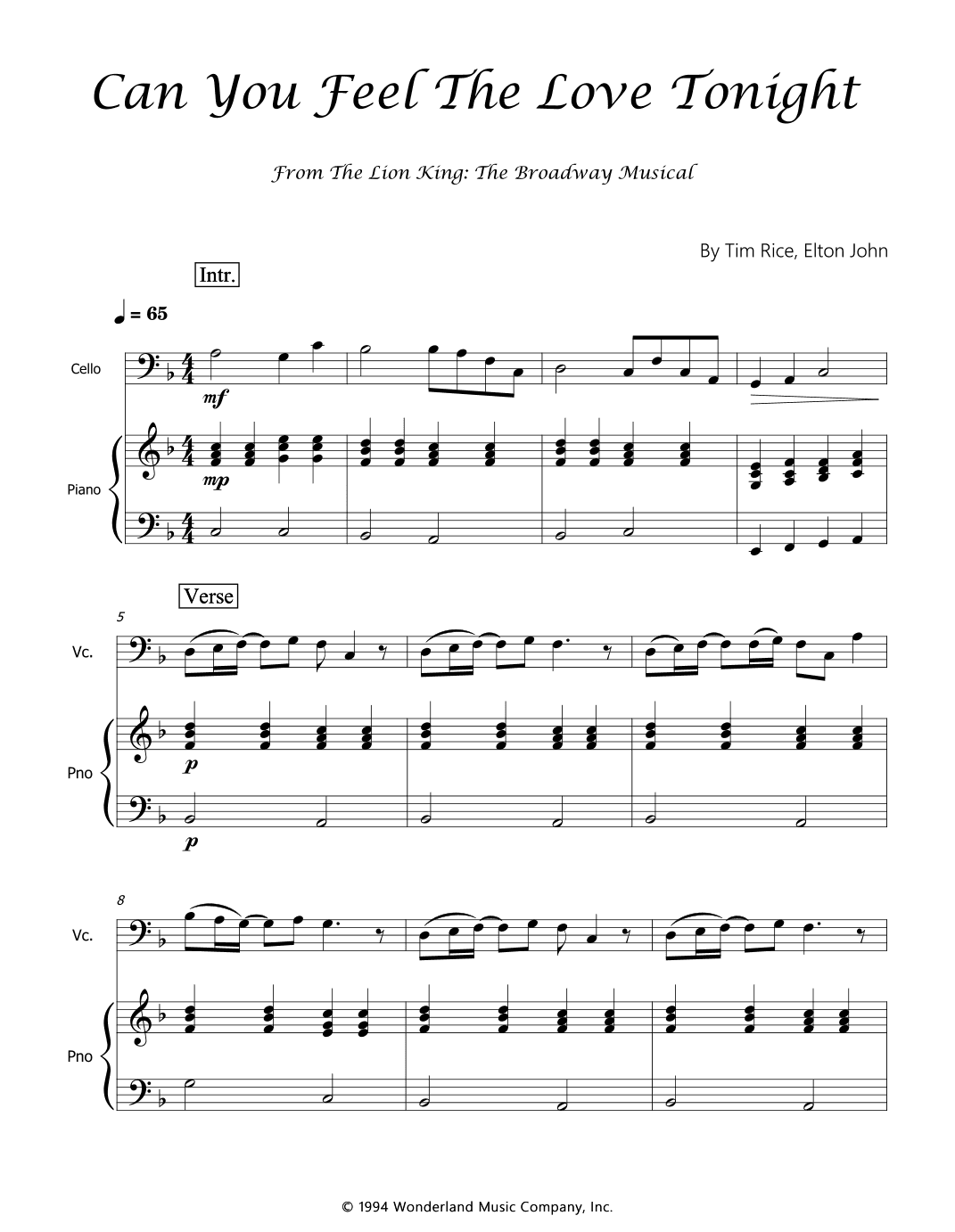 Can You Feel The Love Tonight (arr. Luís Gustavo Rossato)