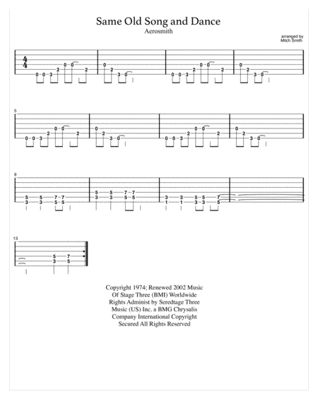 Same Old Song And Dance (arr. Mitch Smith)