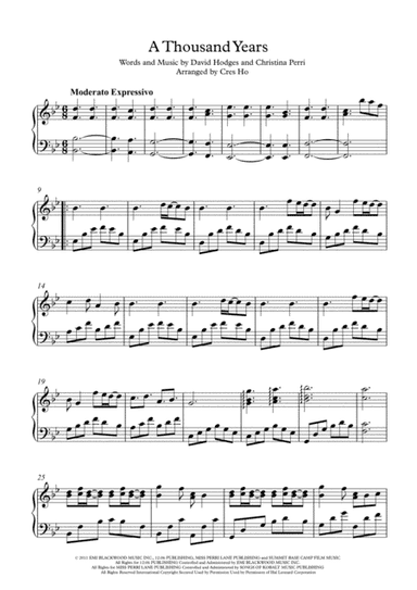 A Thousand Years (arr. Cres Ho)