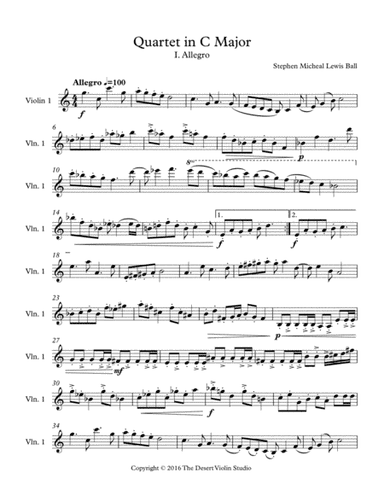 String Quartet in C Major Violin 1