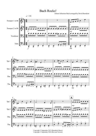 Bach Rocks! for Brass Quartet (arr. David Burndrett)