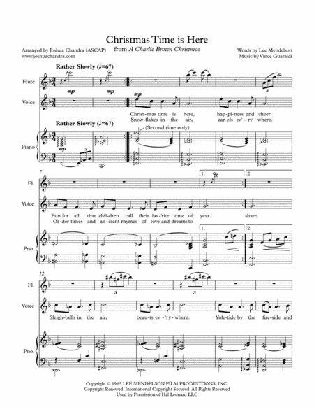 Christmas Time Is Here (arr. Joshua Chandra)