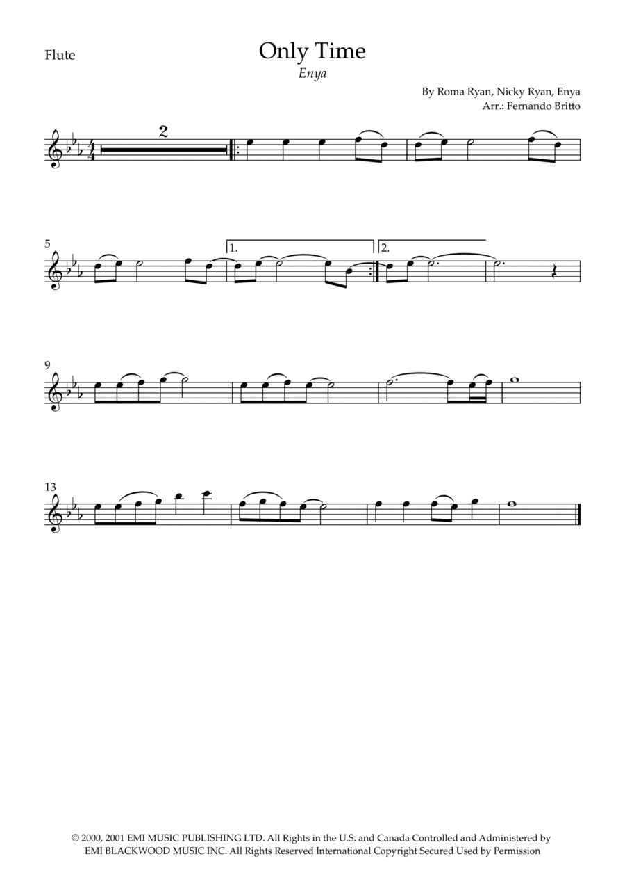 Only Time (arr. Fernando Britto)