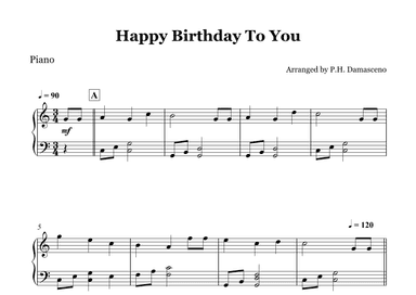 Happy Birthday To You - Piano Solo (arr. P.H. Damasceno)