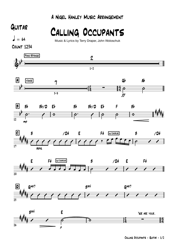 Calling Occupants (of Interplanetary Craft) (arr. Nigel Hanley)