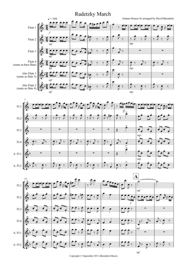 Radetzky March for Flute Quartet (arr. David Burndrett)