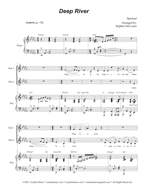 Deep River (2-part choir) (arr. Stephen DeCesare)