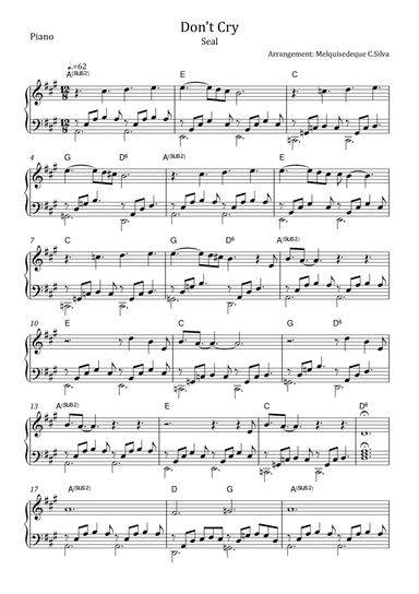 Don't Cry (arr. Melquisedeque C.Silva)