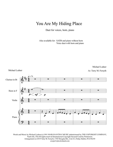 You Are My Hiding Place (arr. Terry M. Forsyth)