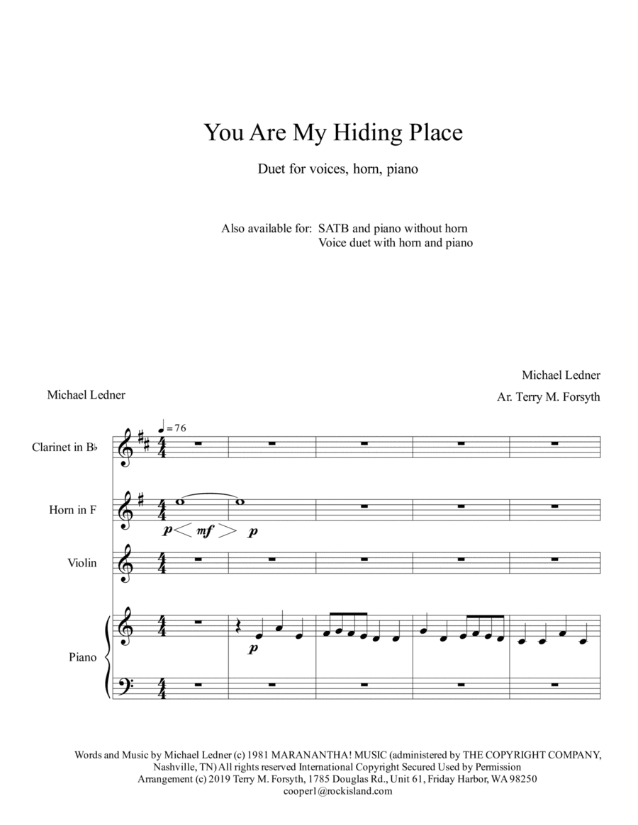 You Are My Hiding Place (arr. Terry M. Forsyth)