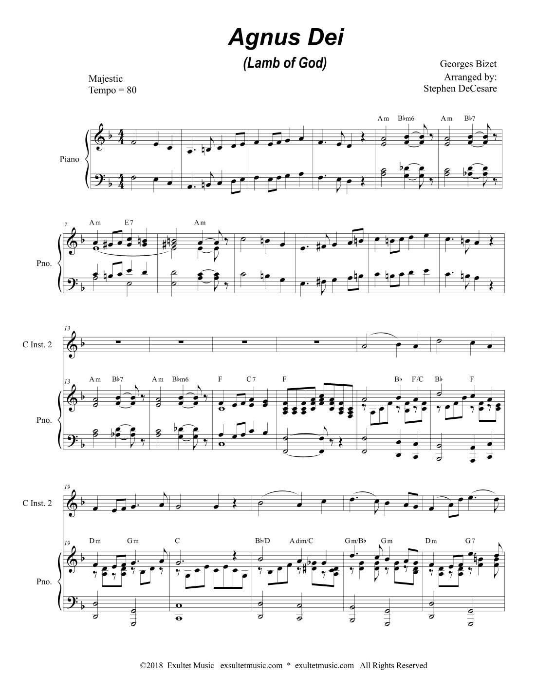 Agnus Dei (Duet for C-Instruments) (arr. Stephen DeCesare)