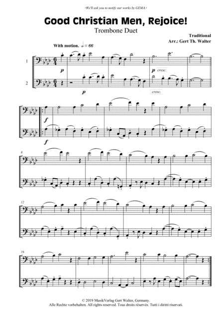 Good Christian Men, Rejoice! (arr. Gert Th. Walter)