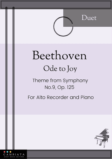 Ode To Joy - Solo Alto Recorder and Piano accompaniment (Easy) (arr. Levy Nunes)