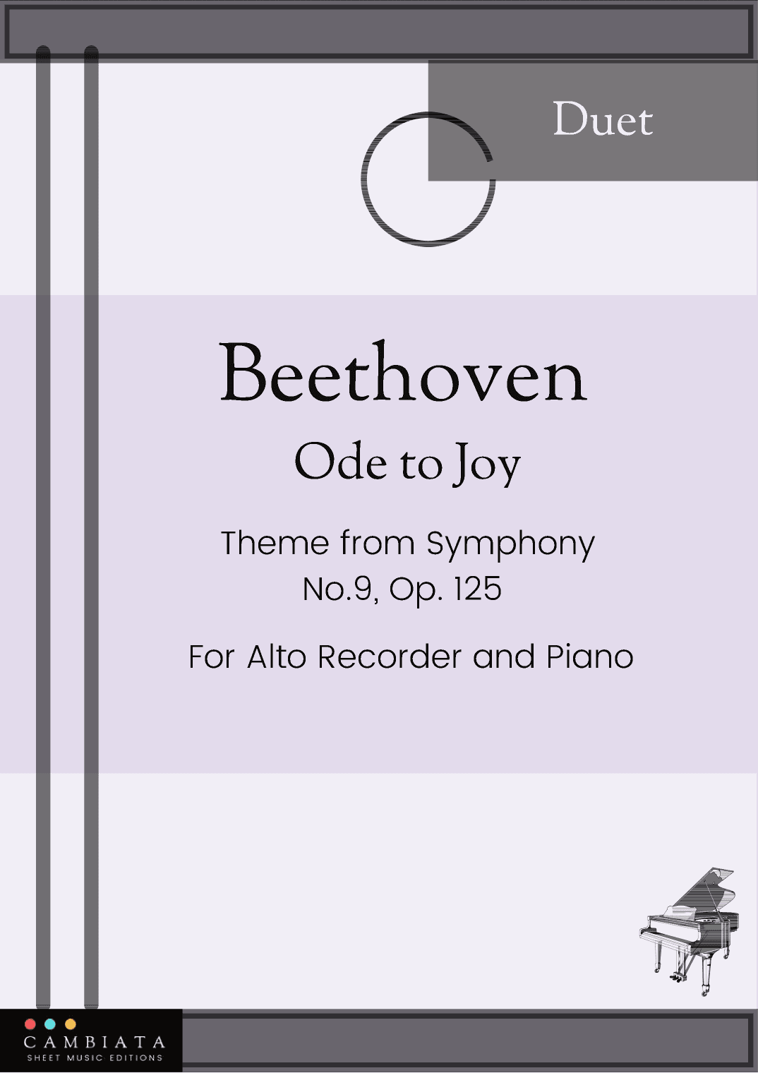 Ode To Joy - Solo Alto Recorder and Piano accompaniment (Easy) (arr. Levy Nunes)