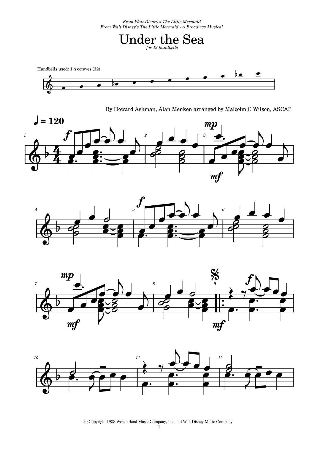 Under The Sea (arr. Malcolm C Wilson)