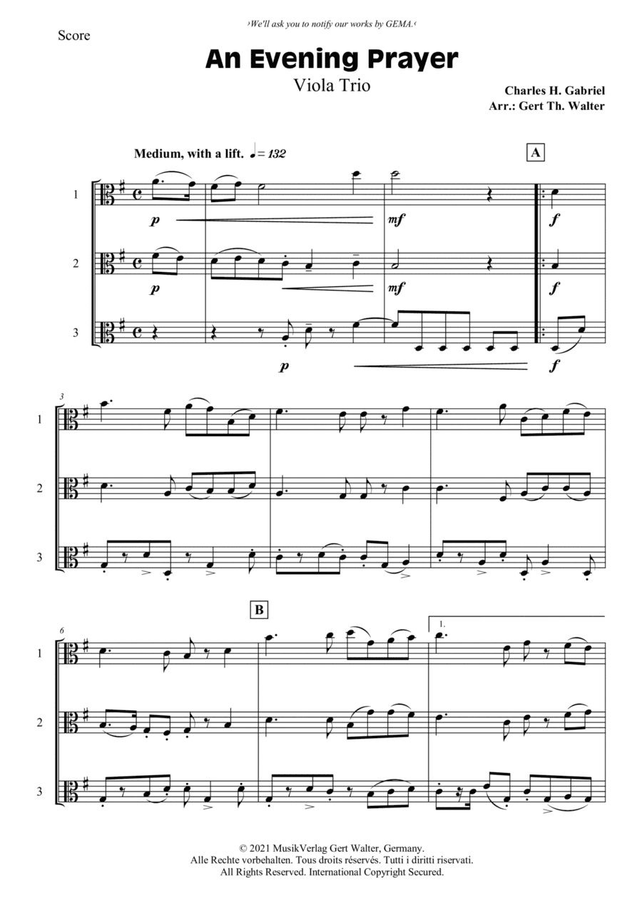 An Evening Prayer (arr. Gert Th. Walter)