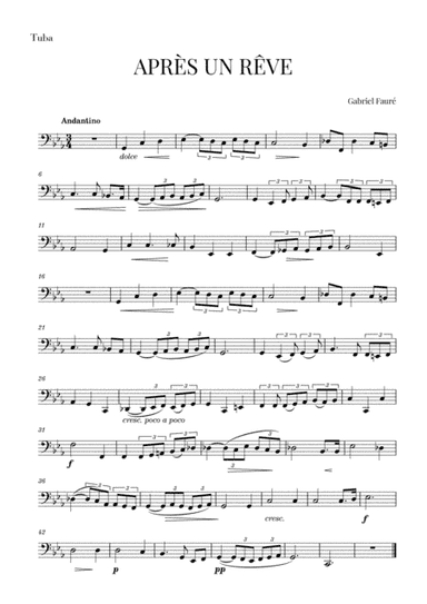 Fauré - Après un Rêve (for Tuba) (arr. Cadenza Editions)