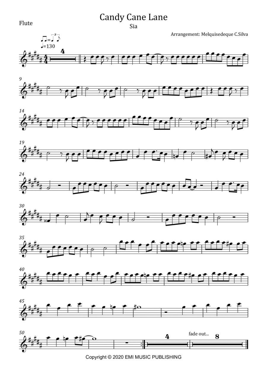 Candy Cane Lane (arr. Melquisedeque C.Silva)